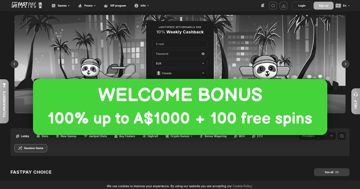 Fastpay Casino welcome bonus